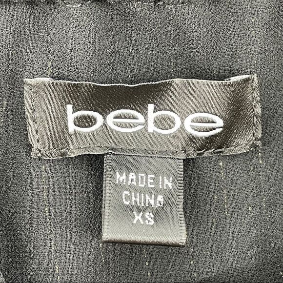 bebe Sheer Ruffle Strapless Dress - Picture 6 of 10